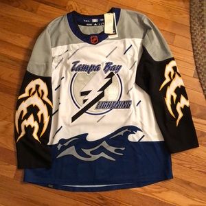 Tampa Bay Lightning Reverse Retro Jersey Adidas NHL Hockey Size 52 New